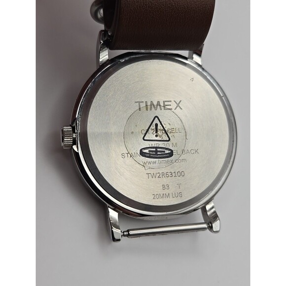 Timex Weekender TW2R63100 38mm Indiglo Military Watch Mens Brown Band New Batter - Picture 11 of 12